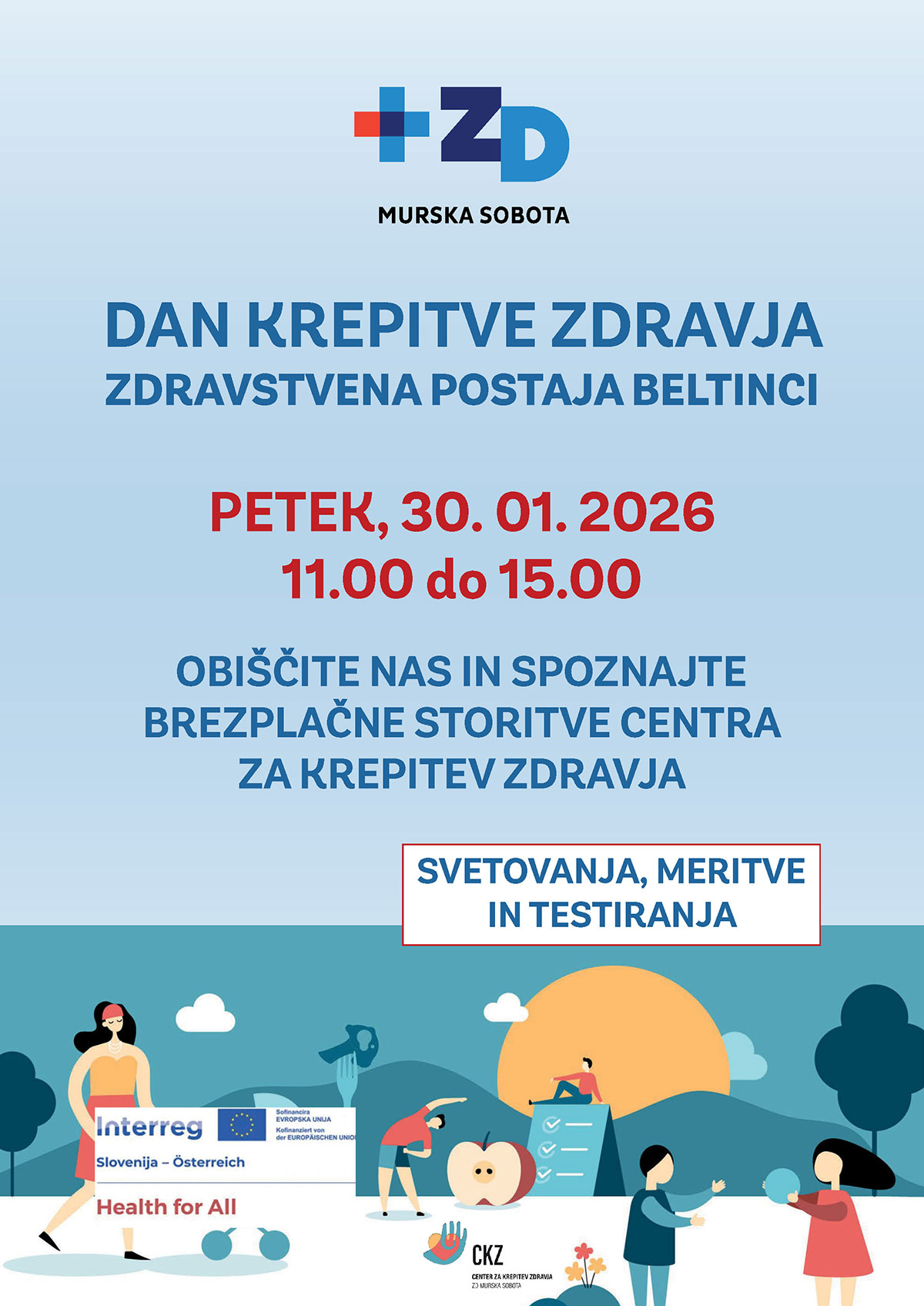 Plakat za dogodek Dan krepitve zdravja v Beltincih